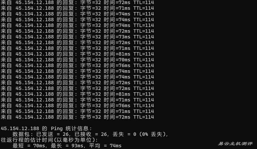 遨游主机韩国VPS测评-本地Ping平均延迟测试