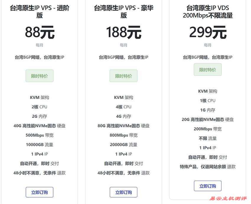 丽萨主机台湾VPS购买教程-产品选择