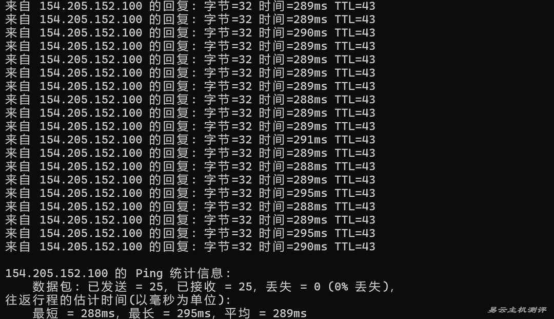 萤光云墨西哥VPS网络测试-本地Ping平均延迟