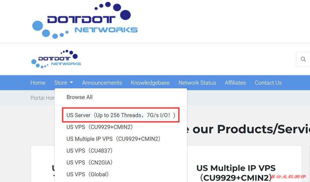Dotdotnetworks美国独立服务器购买教程-首页入口