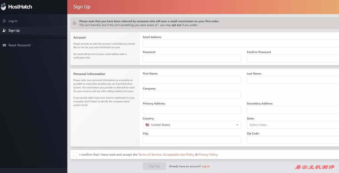 HostHatch韩国VPS购买教程-注册账号