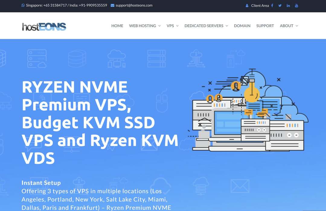 hostEONS：美国服务器测评-带宽大-速度快