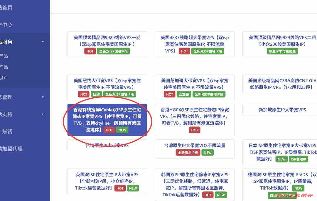 丽萨主机双ISP住宅IP香港家宽VPS购买教程-节点选择