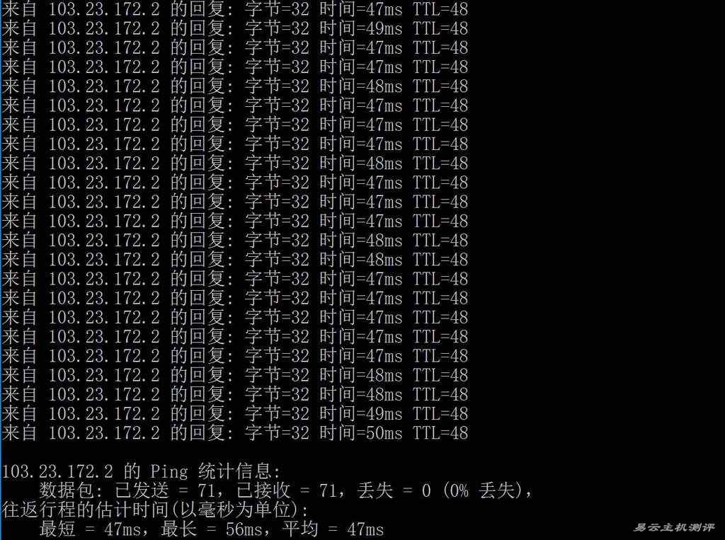 XSX香港VPS测评-本地Ping平均延迟测试