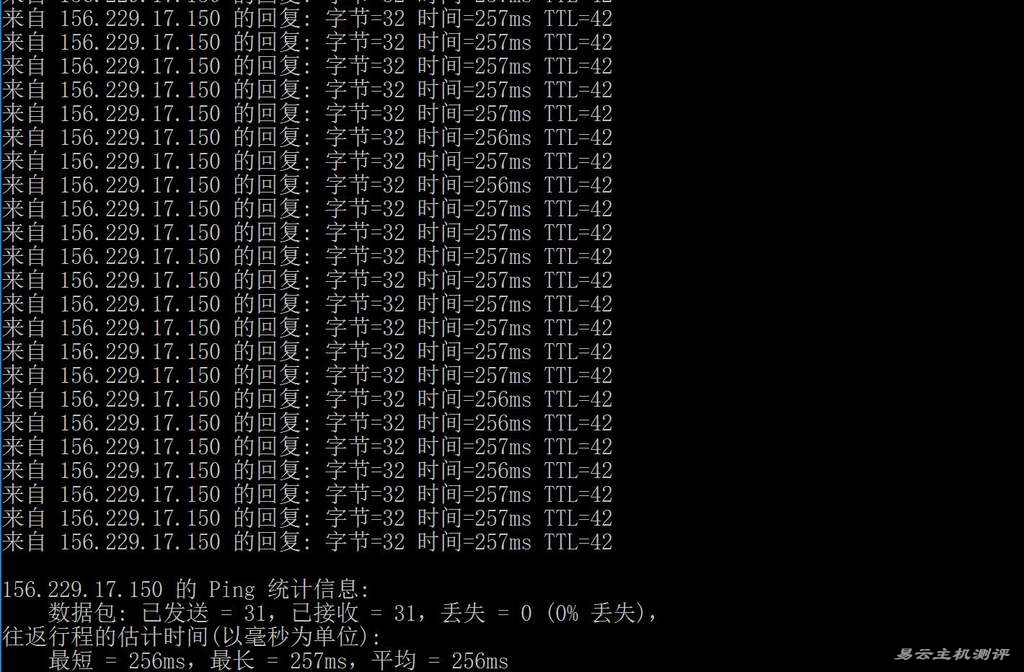 UCloud俄罗斯VPS测评-本地Ping平均延迟测试