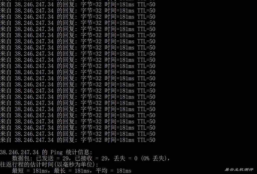 TmhHost美国家宽VPS测评-本地Ping平均延迟测试