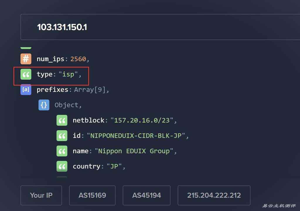 ZoroCloud日本家宽VPS网络测试-IP的ASN类型
