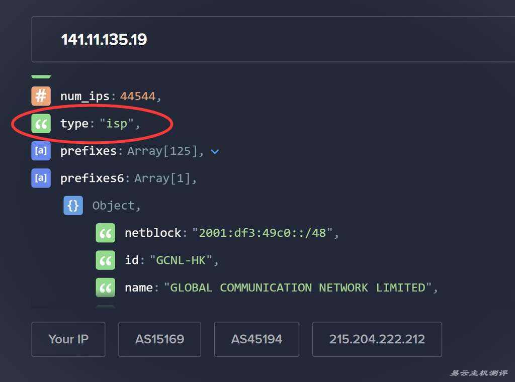 IPRaft加拿大VPS网络测试-IP的ASN类型
