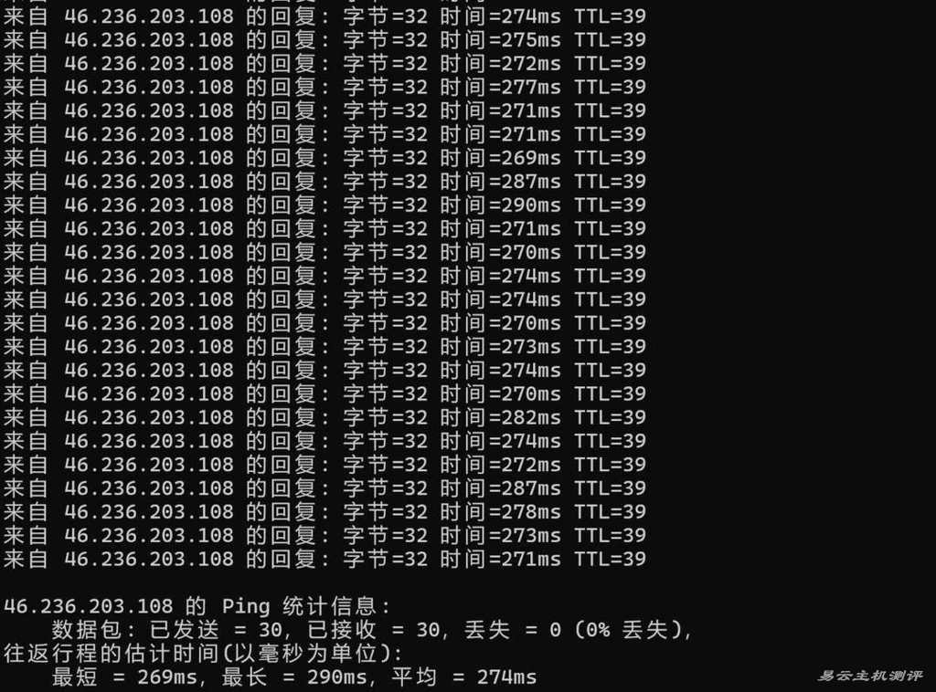 UCloud德国家宽VPS网络测试-本地Ping平均延迟测试