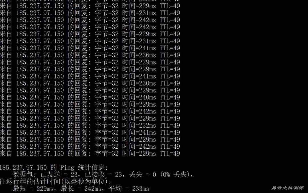 VPSServer德国VPS网络测试-本地Ping平均延迟