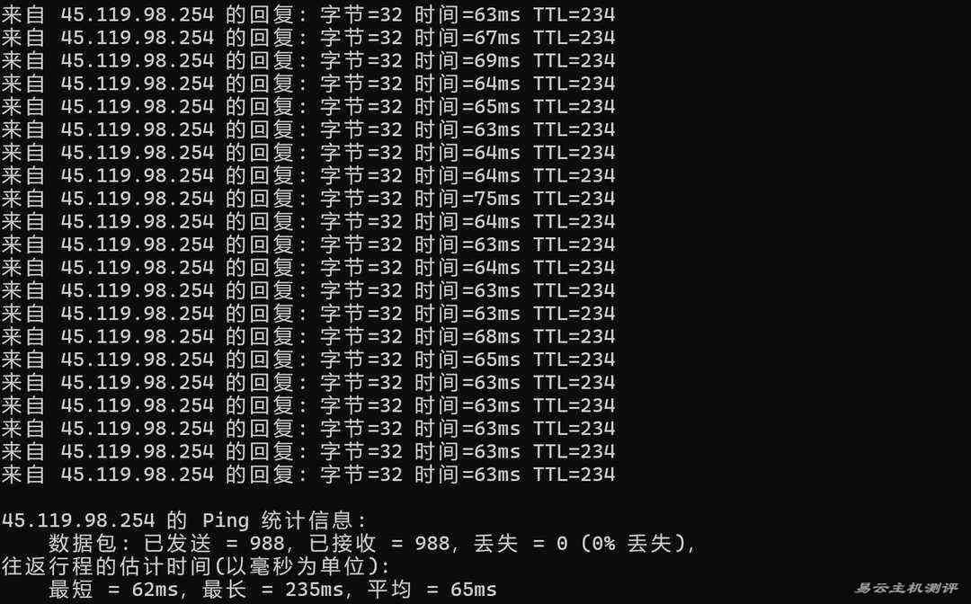 恒创主机香港大带宽VPS云服务器网络测试-本地Ping平均延迟