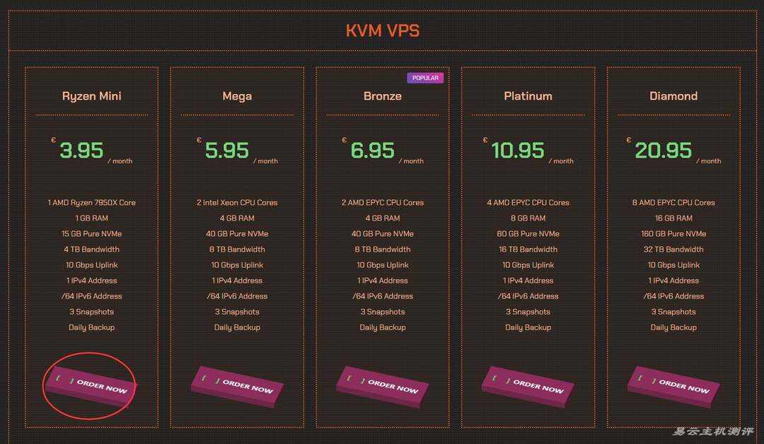 QDE荷兰VPS购买教程-套餐选择