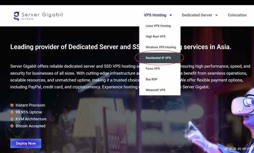 Server Gigabit马来西亚家宽VPS购买教程-首页入口