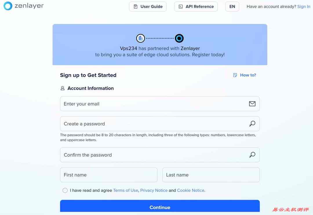 Zenlayer印尼VPS购买教程-注册用户