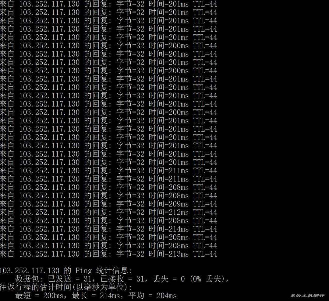 Kamatera香港VPS网络测试-本地Ping平均延迟