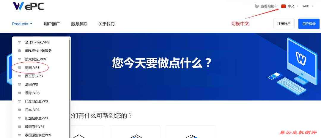 WePC德国VPS购买教程-节点选择